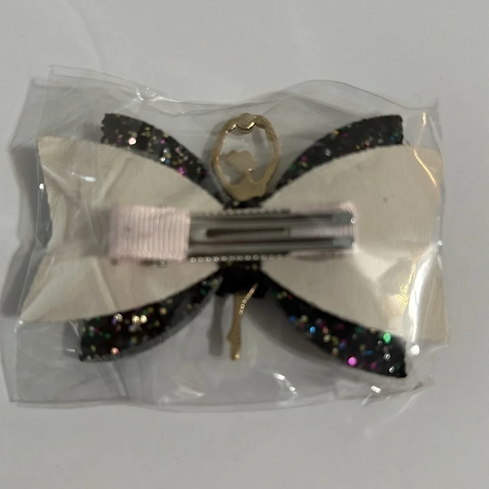 𝅺sparkly black ballerina hair clip barrette for girls